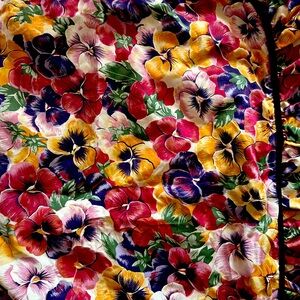 Bob Timberlake vintage queen dust ruffle with 2 queen matching pillowcases pansy